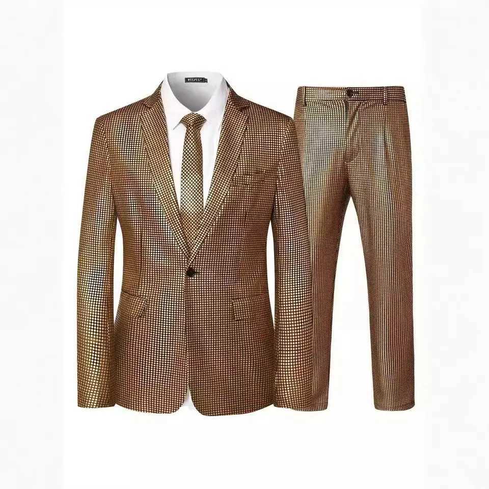2025 New Blue Striped Suit Two Piece Mens Fashion Suit Jacket and Pants Black Green Silver Male Sets Size S M L XL XXL XXXL X250704