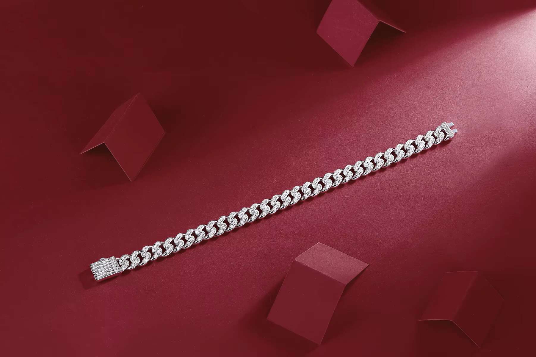 S925 Sterling Silver Plated 8MM Cuban Chain Bracelets Gold Moissanite D Class Jewelry for Gift Occasions Bangle Style