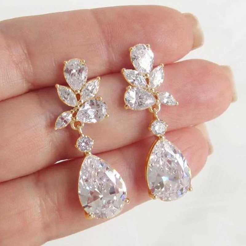 8 Crystal Drop Earrings with Bling Cubic Zirconia Temperament Women Earrings High Quality Silver Color Trendy Jewelry Y250704