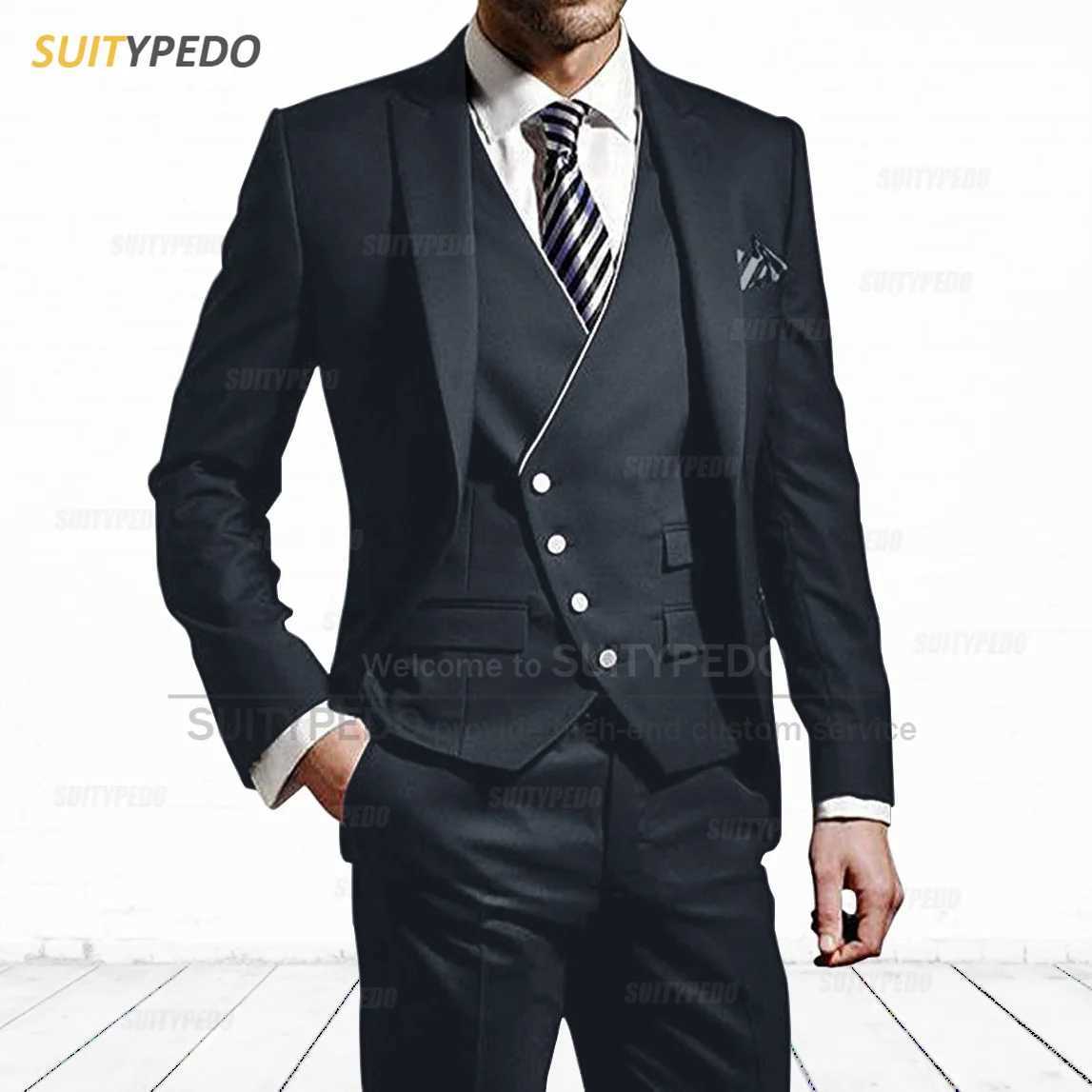 New Design Smart Casual Suits For Men Wedding Prom Formal Suit Attire Tailor-made Slim Fit Business Outfits Formal Occasions X250704