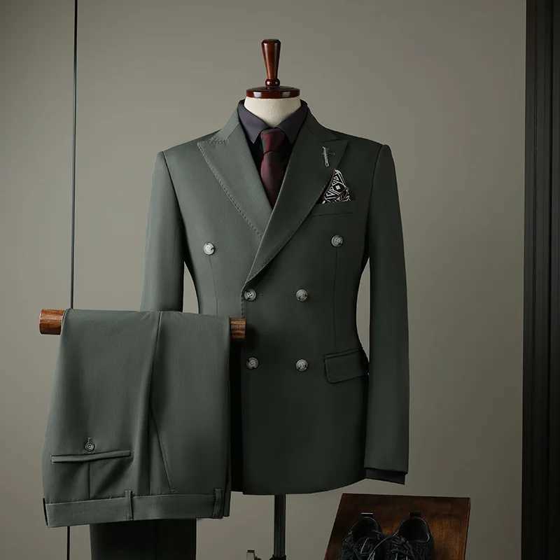 2025 Fashion Suit Set For Men Wedding Party Groomsman Elegant Slim Fit Blazer Pants Formal Banquet Business Outfits Two Pieces X250704