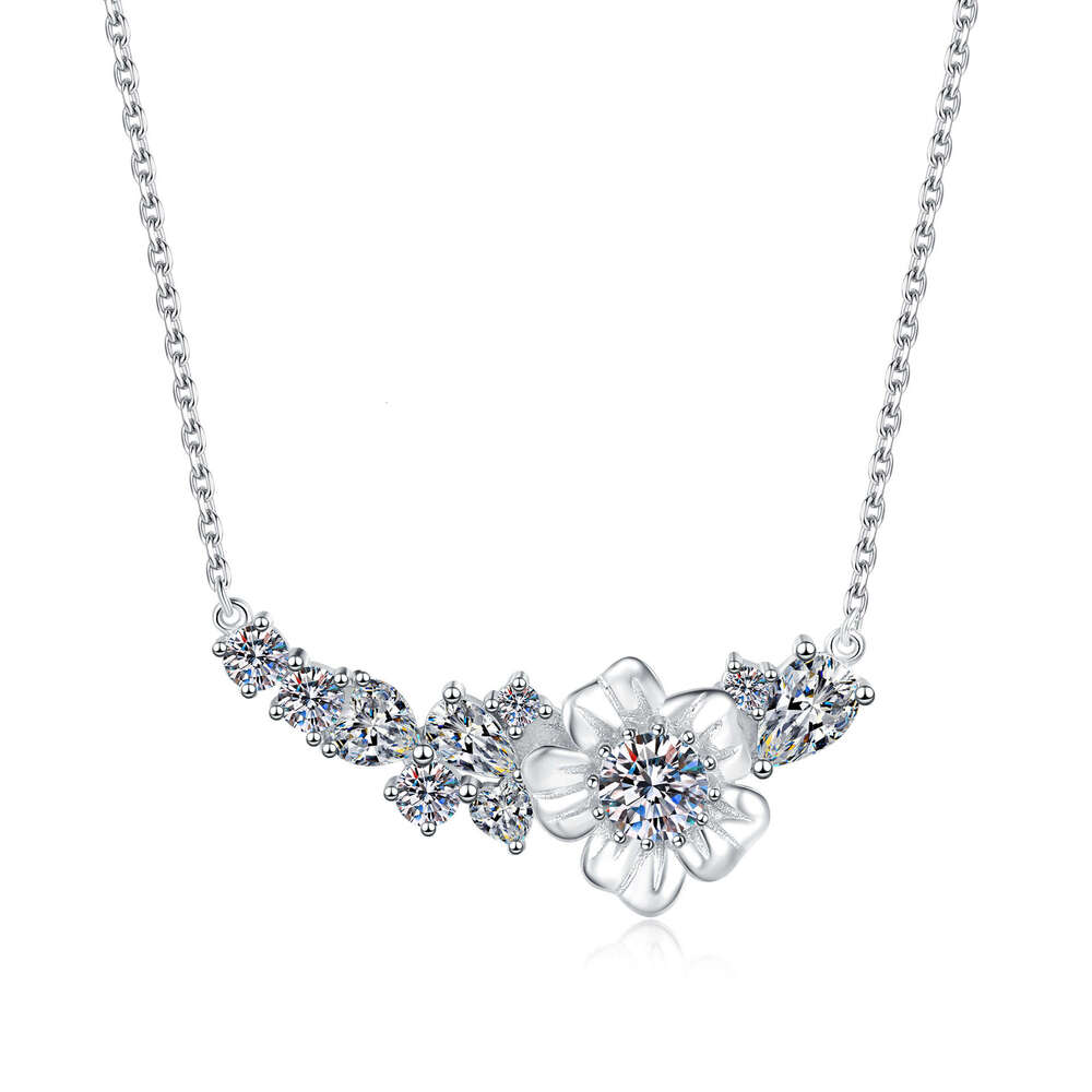 Rotating Necklace S925 S925ier S925imple S925miling Flower Pendant for Women MoiS925S925anite 0f9