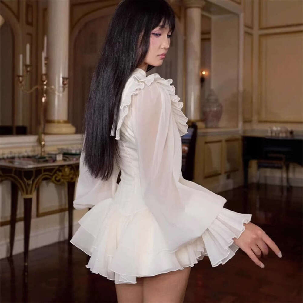 White Skirt Maxi Skirt Spring Vietnam Niche Design And Spicy Style Waist Cinching Short Maid Dress Sweet Cool Long Skirt