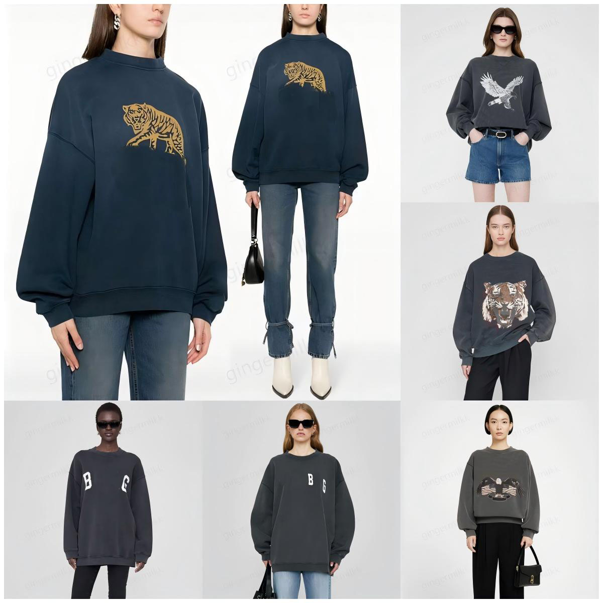 Womens Hoodies Designer Hoodies Oversized 100% Cotton Sweatshirt Neck Pullover Hooded Top Quality Casual Wear