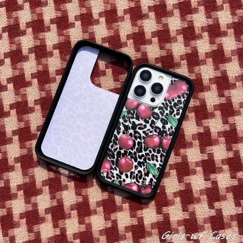 Wildflower Girls Leopard Print Phone Case for iPhone 12 13 14 15 16 Pro Max Plus 16Pro Fashion WF Ry Tiger Cover Cases R250703