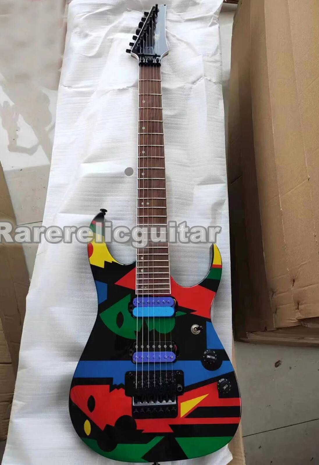 In Stock UV777 Universe 7 Strings Dazzling Colorful Electric Guitar with Floyd Rose Tremolo Bridge