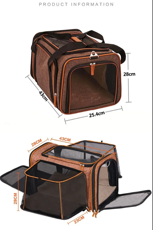 Gardner Pet Cat Carrier with Wheels and Litter Box, Breathable Mesh, Expandable Soft-Sided Carrier for Traveland Locking Zippers for Long Distance Car