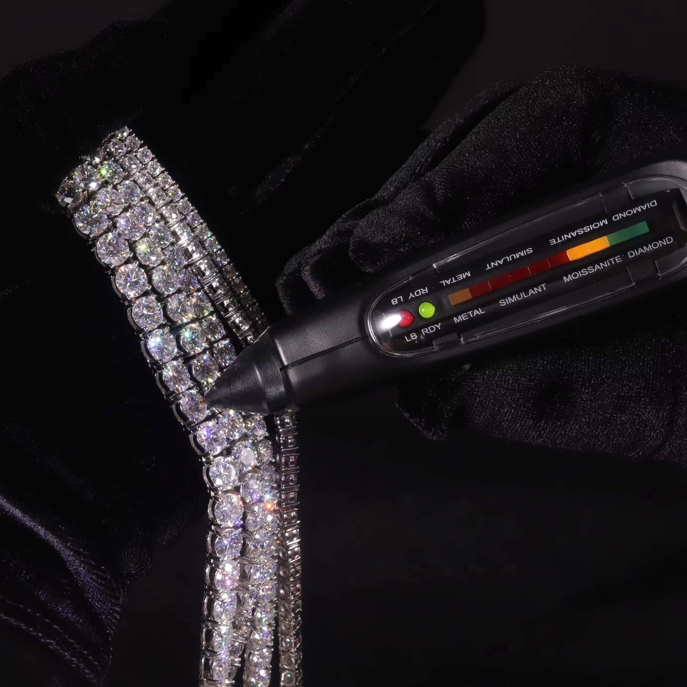 Abiding Custom Fine Jewelry Hip Hop 925 Sterling Silver DEF Color VVS Moissanite Diamond Tennis Chain Moissanite Tennis Necklace