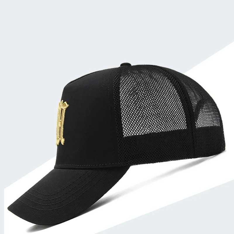 New Mens Large Size 65cm High Top Baseball Cap Tide Big Summer Thin Mesh Breathable Trucker Cap Embroidery Sun Hat Wen X250704