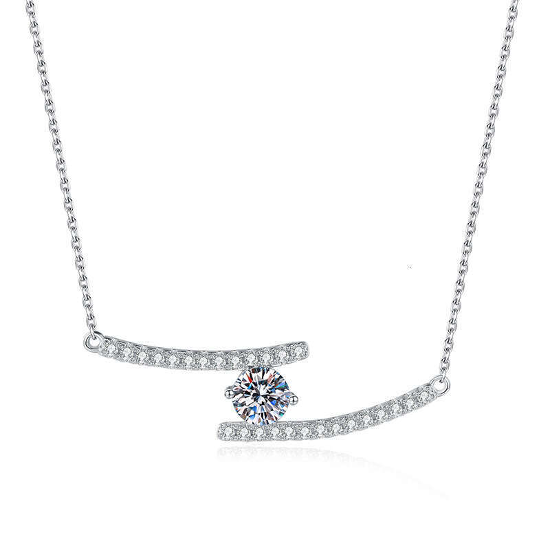 S925terling S925ier Pendant Korean S925tyle Gemini S925mile 1 caratS925 MoiS925S925anite Necklace for Women d0c