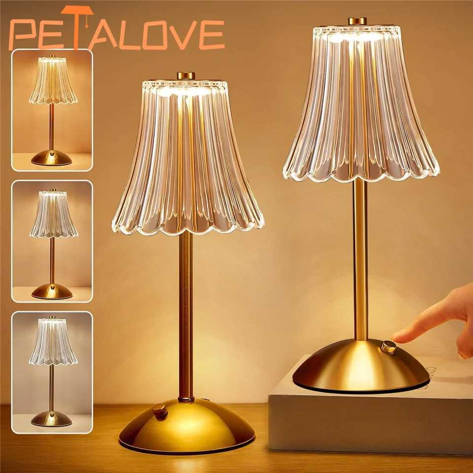 LED Table Lamp USB Touch Dimming Night Light Coffee Bar Atmosphere Light Eye-Protection Reading Light Bedroom Decor Lighting XJ250703