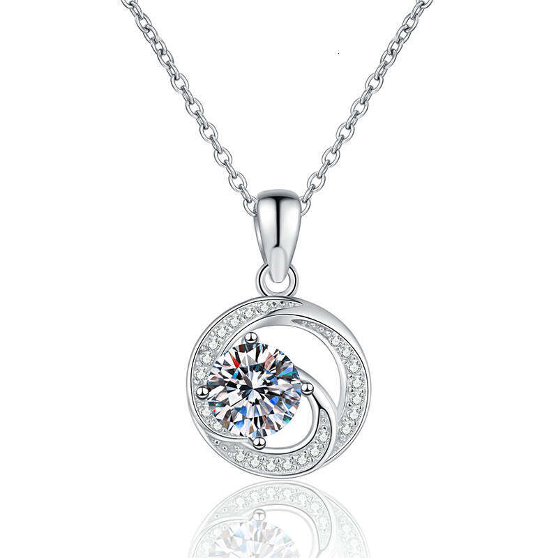 S925 Pure S925ier MobiuS925 Pendant 1 caratS925 Plated PT950 D Color MoiS925S925anite Necklace ccf