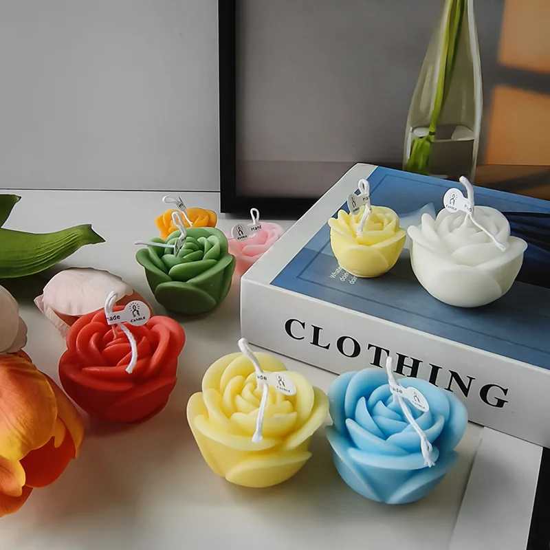 1pc Rose Flower Aromatherapy Candles for Home Decoration Lovely Scented Candle Photography Props Valentines Day Wedding Decor W250704