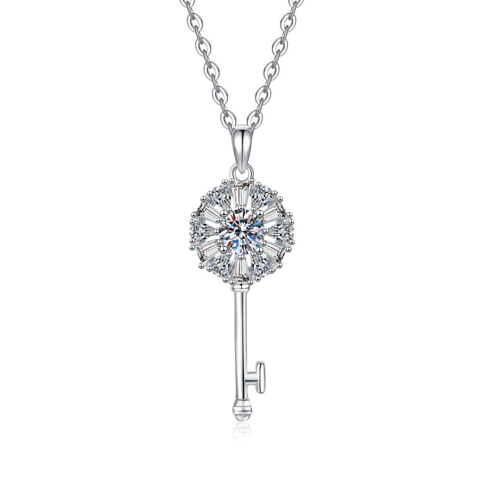 T Brand Key S925 Pure S925ier Pendant Light S925mall Fragrance S925tyle MoiS925S925anite Necklace for Women baf