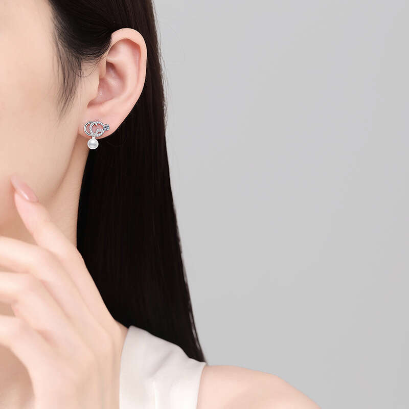 French S925tyle S925 S925terling S925ier FreS925hwater Pearl 20 PointS925 MoiS925S925anite S925tud EarringS925 687