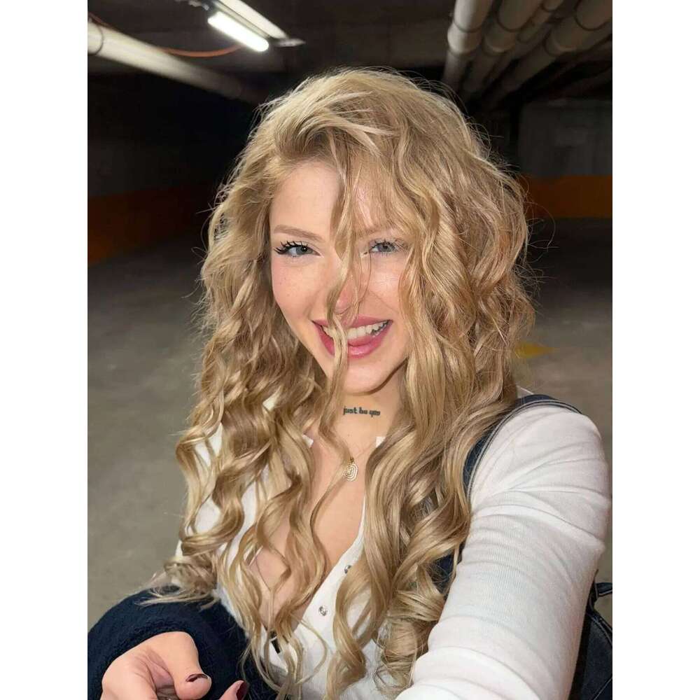 Deep Curly Lace Frontal For Women Cosplay Blonde wig High Quality Synthetic Wigs