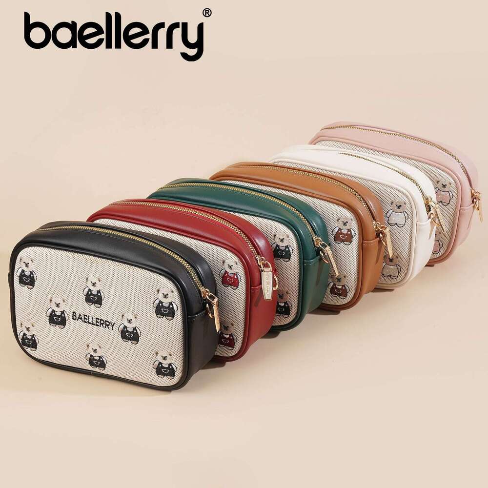New Women's Crossbody High-end Embroidery Cute Bear Small Square Fashionable Large Capacity Shoulder Phone Bag