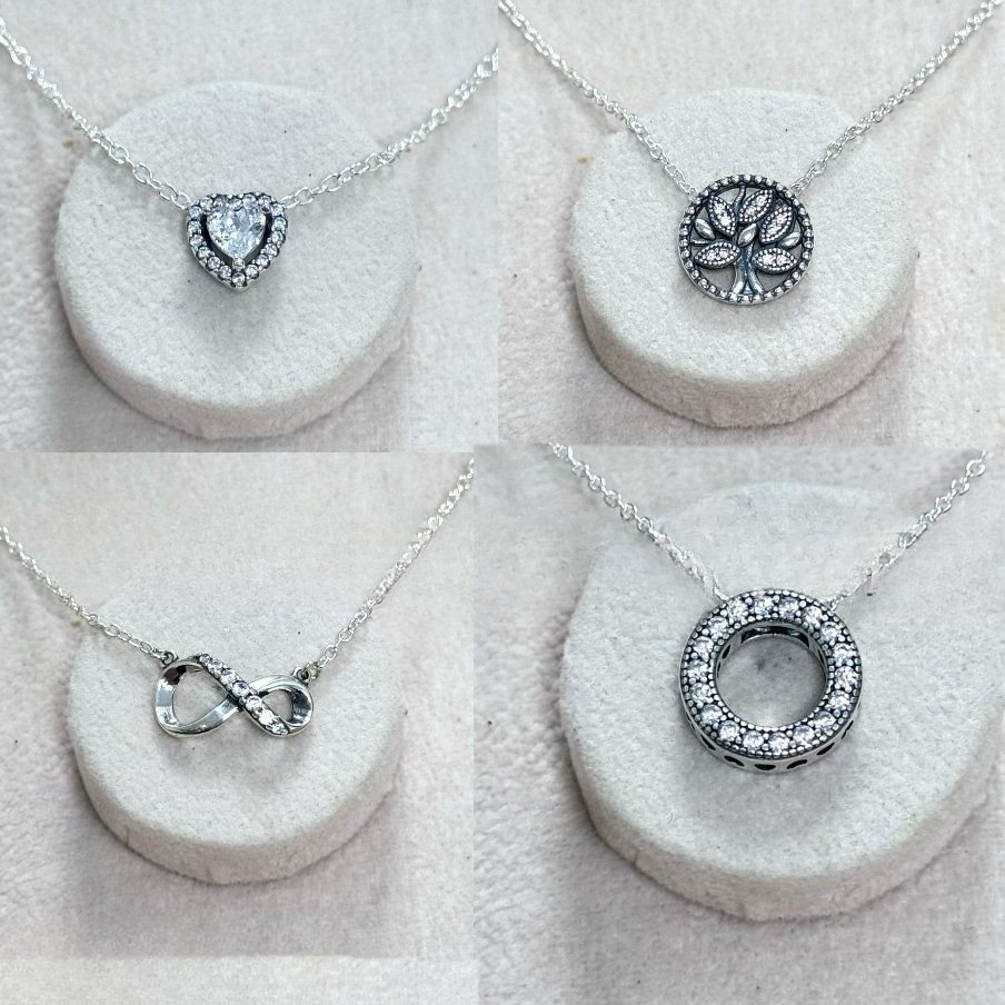 S925 sterling silver classic love heart designer choker necklace for women retro vintage charm round clover tree elegant zircon chokers necklaces jewelry