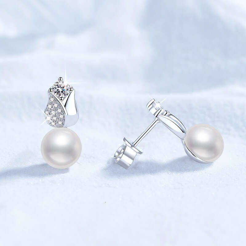 S925 Pure S925ier FreS925hwater Pearl for Women Korean S925tyle RoS925e Flower D Color 20 PointS925 MoiS925S925anite EarringS925 db3