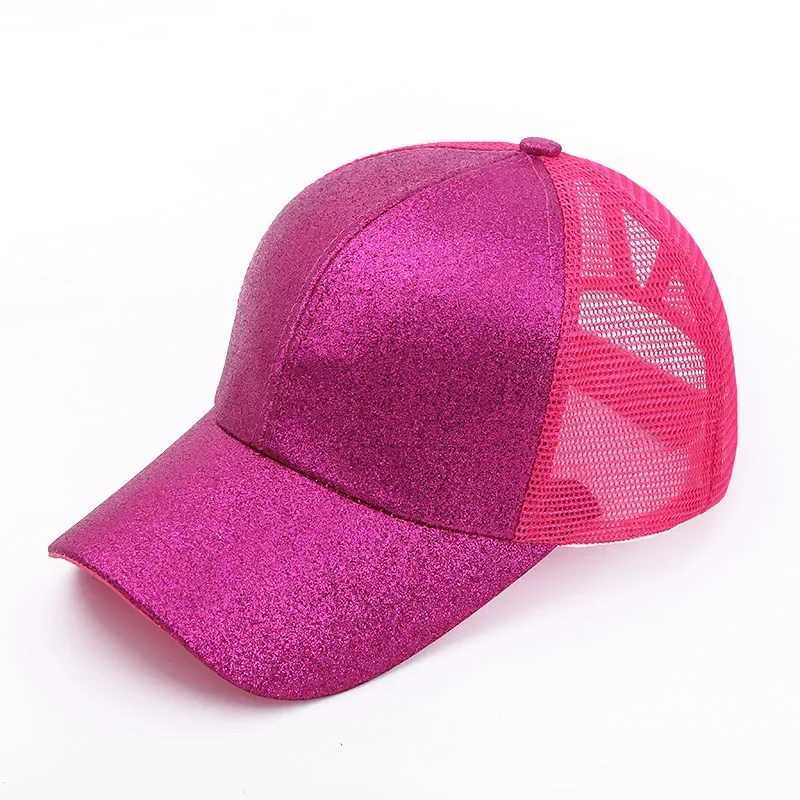 Glitter Ponytail Wens Baseball Cap Wen Snapback Mesh Trucker Caps Fem Summer Bone Black Adjustable Hip Hop Hats/Cap X250704