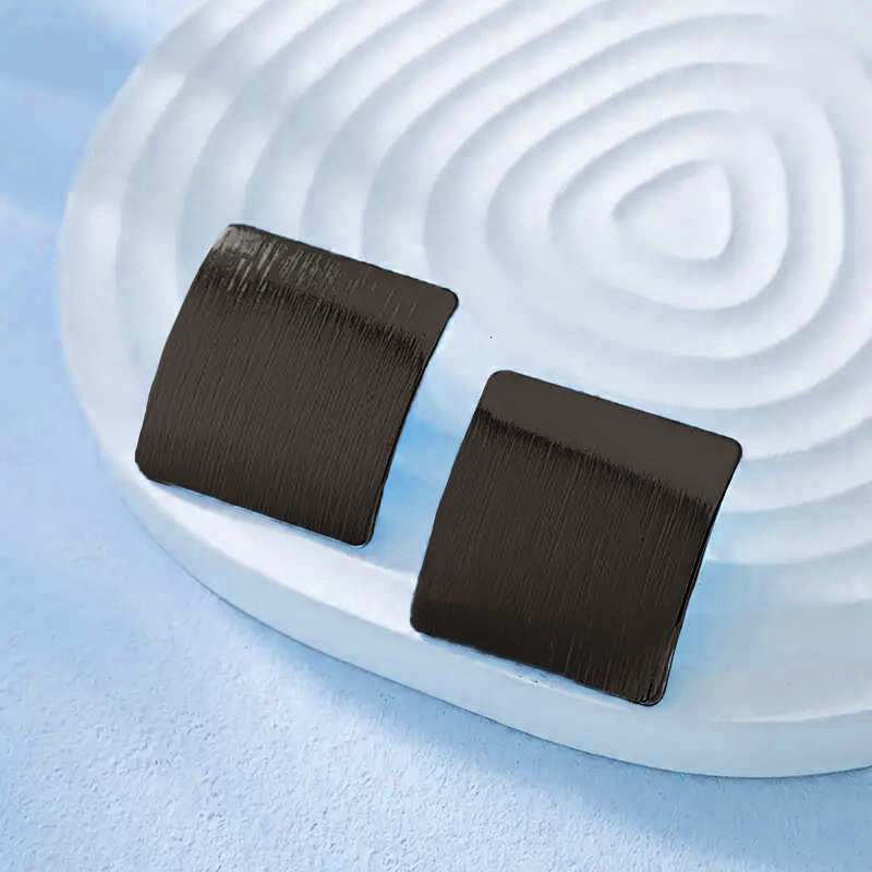 Square Minimalist Geometric Shape Shiny Surface Women's Versatile Elegant High-end Earrings