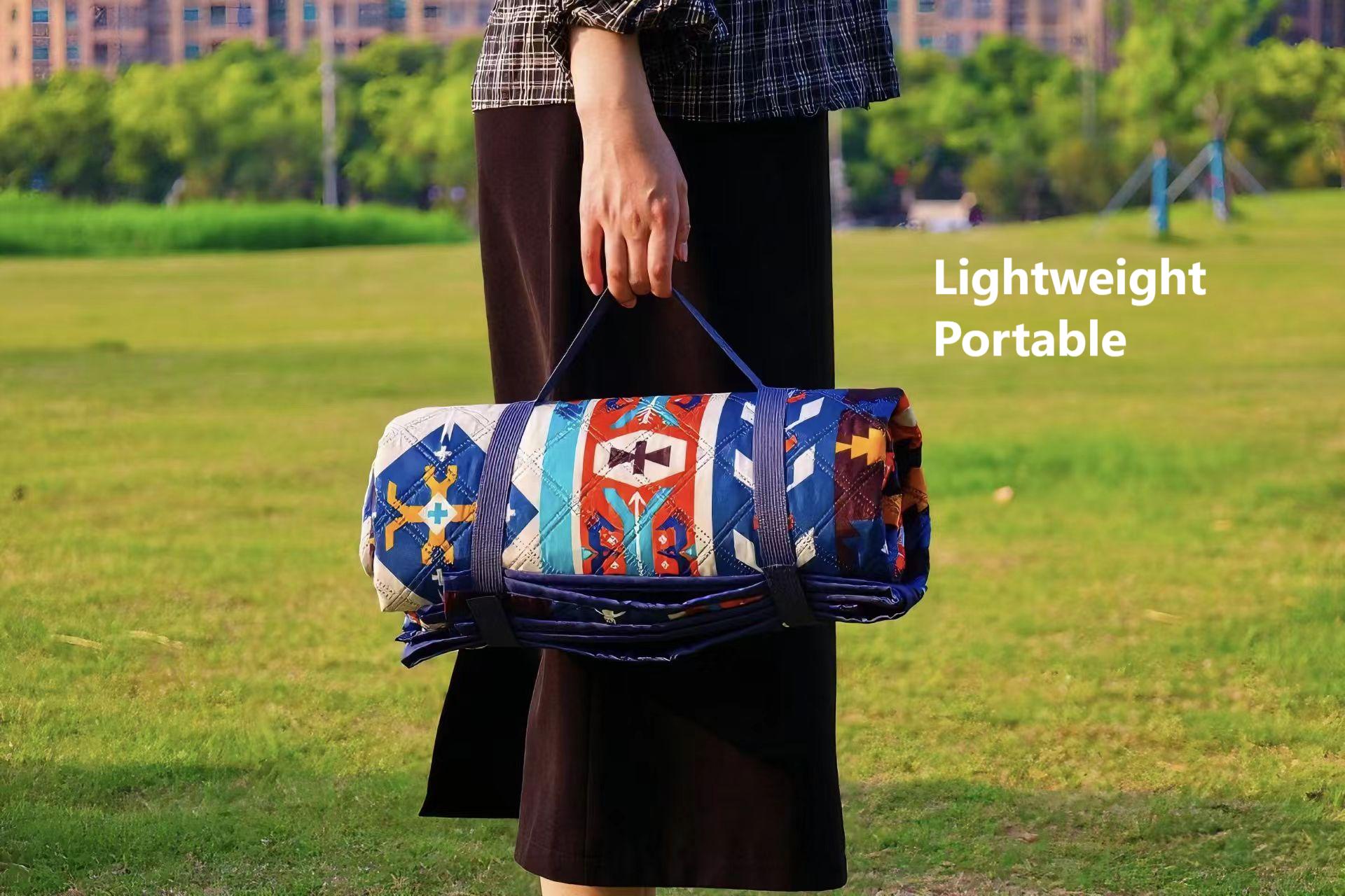 Camping picnic mat outdoor supplies portable thick more durable waterproof oxford cloth fun ground mat Exotic charm