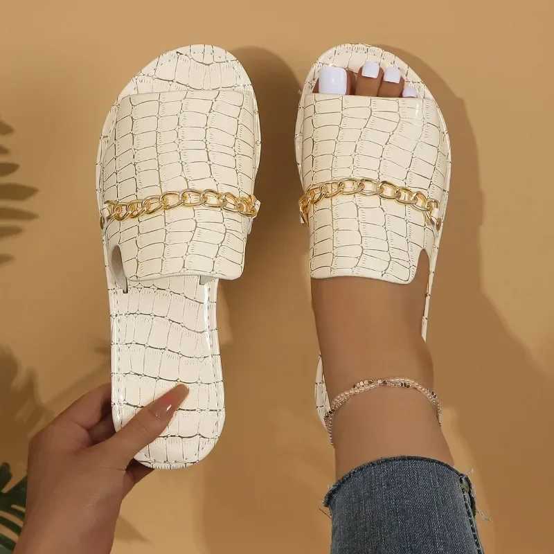 2024 Summer and Autumn New Large Size Open-toed Flip-flops Flat Wedge Sandals for Women Shoes for Women W250704