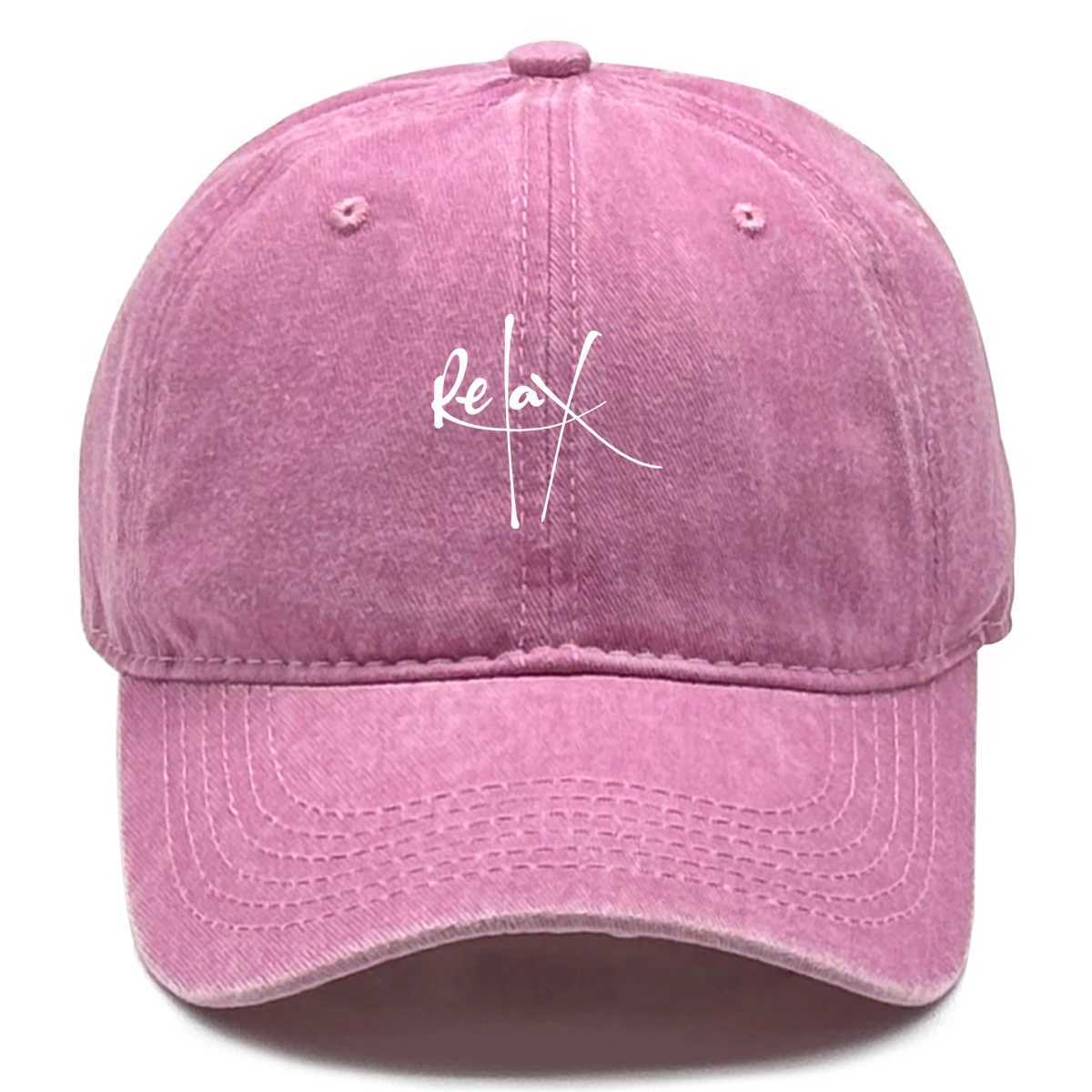 Washed Cotton Snapback Baseball Hat Artistic Text Relax Snapback Hat Retro Raw Brim AdjustableBaseball Caps One Size Fits All X250704