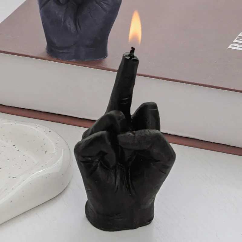 Creative Candles Middle Finger Shaped Gesture Scented Candles Niche Funny Quirky Gifts Home Decoration Ornaments Birthday Gifts W250704