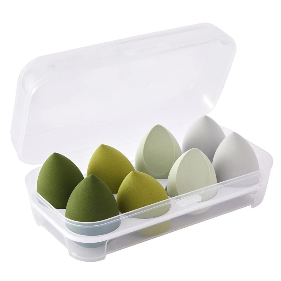 Makeup blending sponges - 8 Pcs set of high-quality cosmetic beauty eggs for flawless foundation application with powder and cre 250625