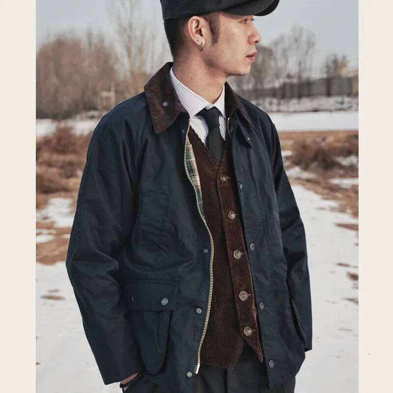 Gddqsdc English Vintage Hunting Wear Non-Wax Men's Spring Autumn Waterproof Windproof Working Jacket Bbra Duplicate 250701