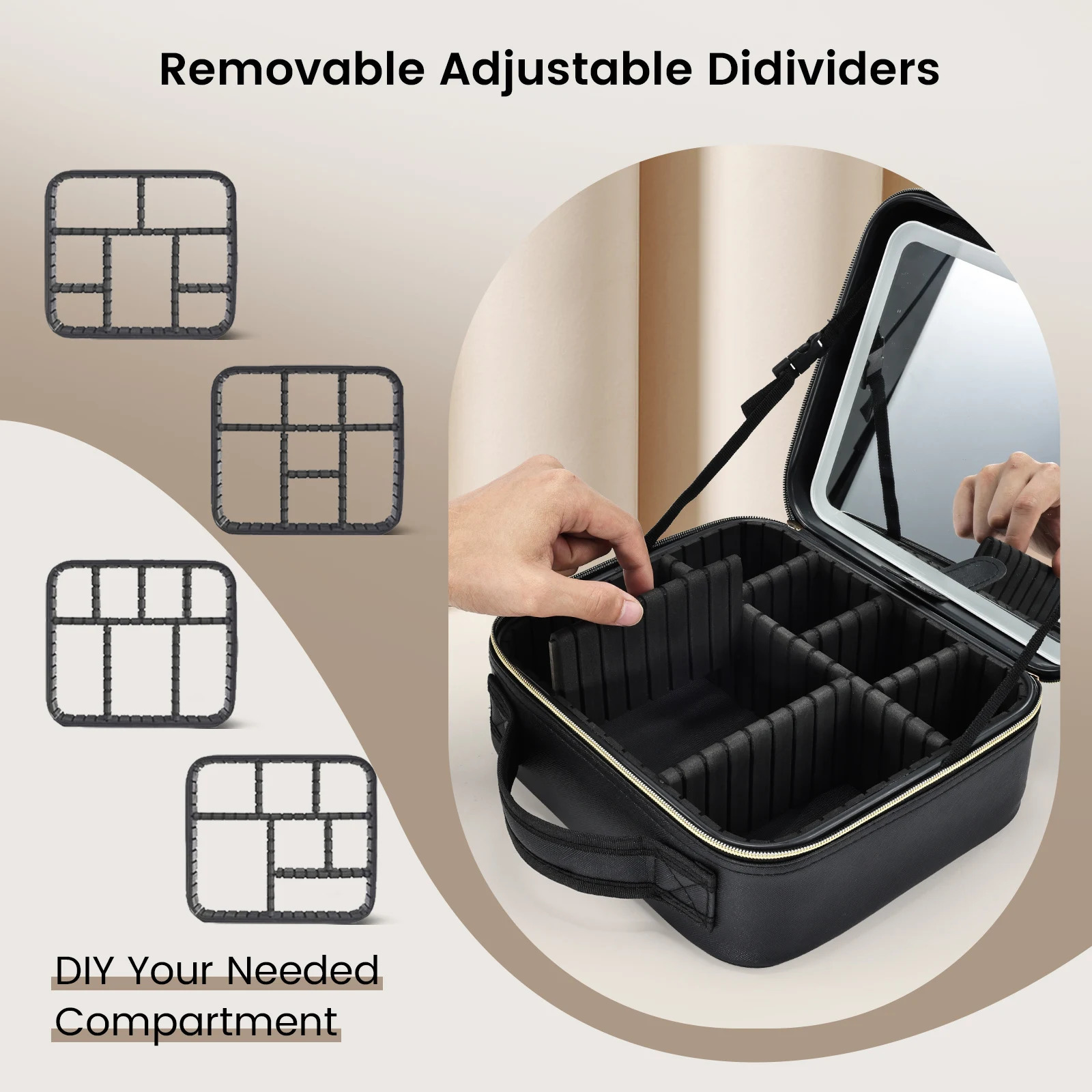 Makeup Bag With Led Mirror 3 Modes Lights Makeup Bag With Vanity Mirror With Lights Travel Makeup Case With Lighted Mirror 250729