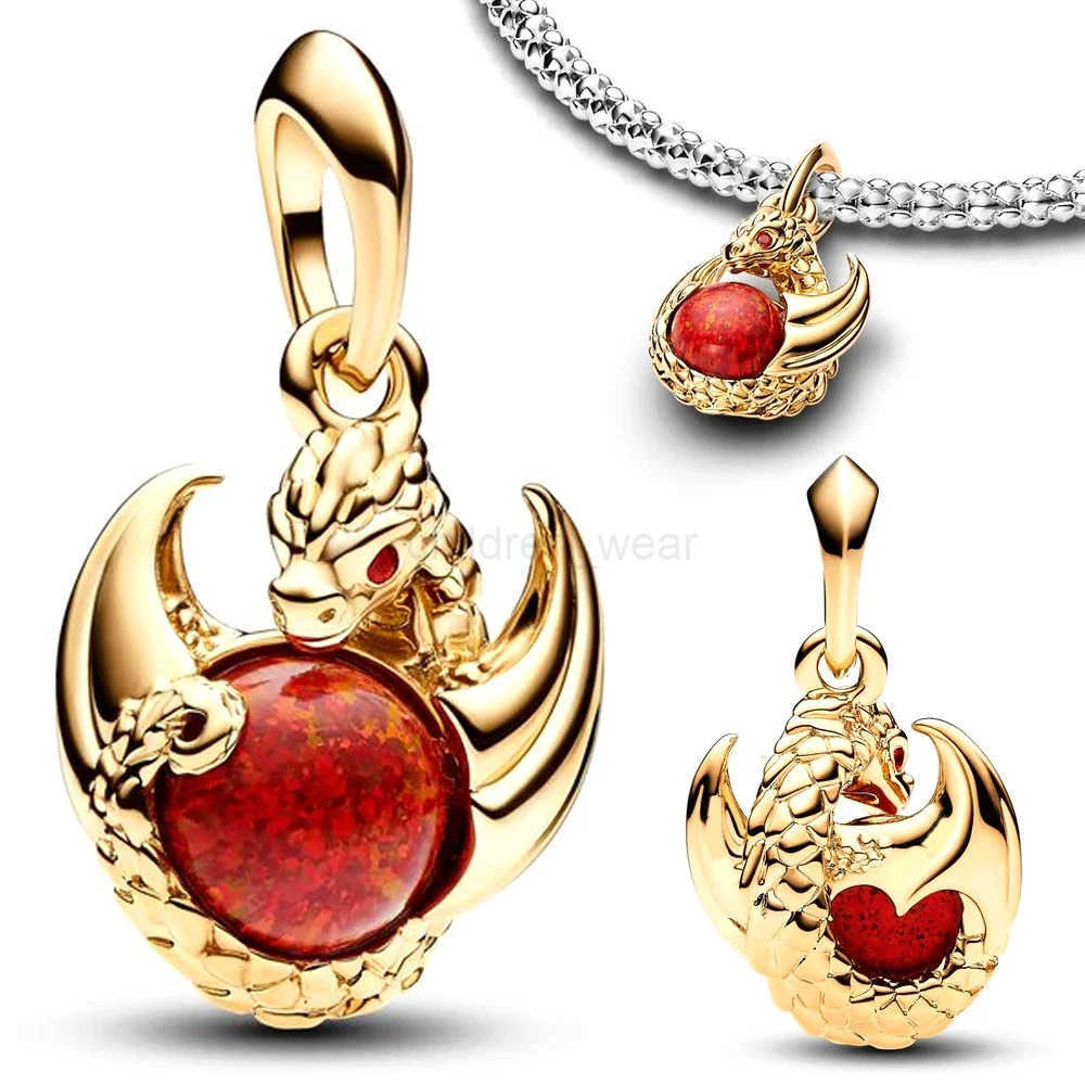 Disney New Disney Dragon Family Alliance Series Charms Dangle Beads Fit Original Pan Bracelet Necklace DIY Charm Original Jewelry Making W20250712