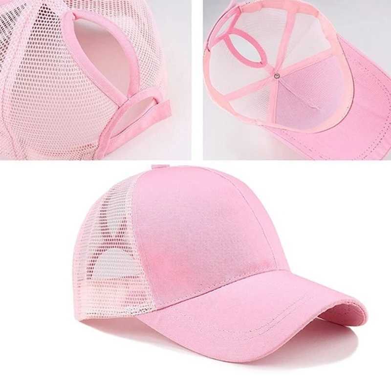 2025 New Ponytail Baseball Cap Summer Wens Adjustable Black Hat Messy Cap Casual Cotton Girl Snapback Mesh Cap X250704