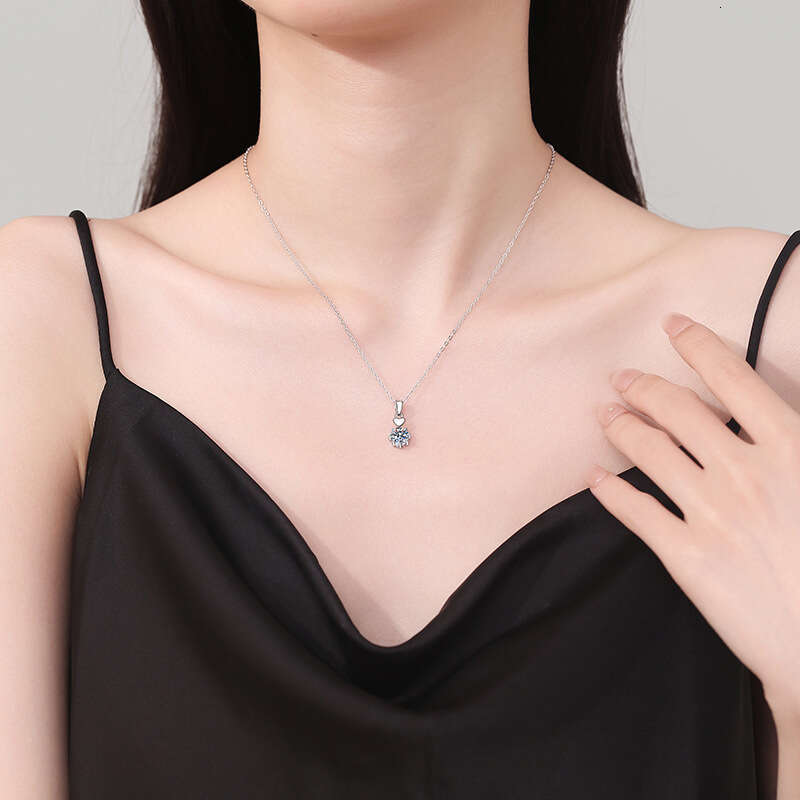 S925 Pure S925ier for Women Pendant Light Korean S925tyle Heart BelongS925 1 caratS925 MoiS925S925anite Necklace ad9