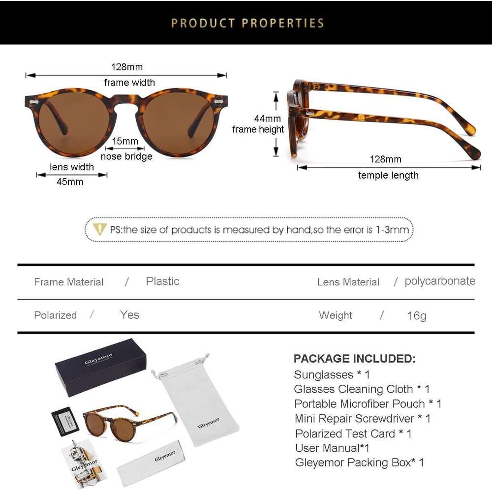 Cute 3 Round Polarized Sunglasses for Kids Girls Boys Age 3-8