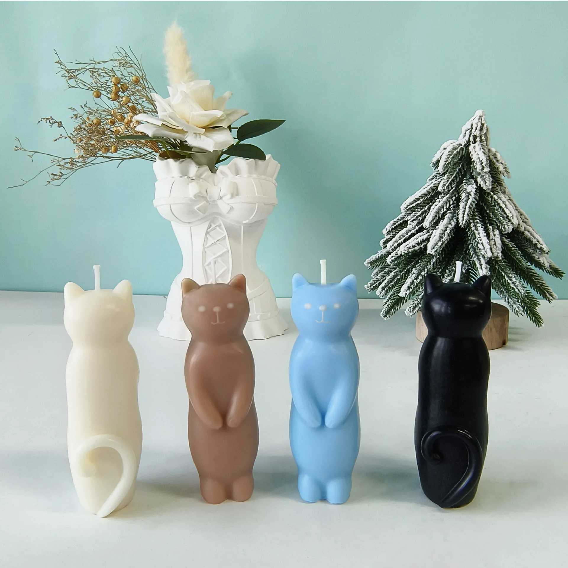 Creative Scented Candles Stand Cat Shaped Aromatic Candles Home Decoration Ornaments Birthday Gifts Vanilla Ocean Sandalwood W250704