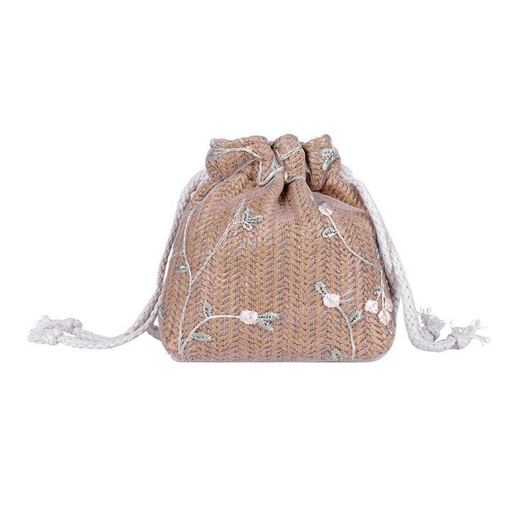 Free Freight 2025 Designer's New Fashionable One Shoulder Messenger Bag In Summer, A Mini Straw Woven Bucket Bag Specially Designed For Internet 