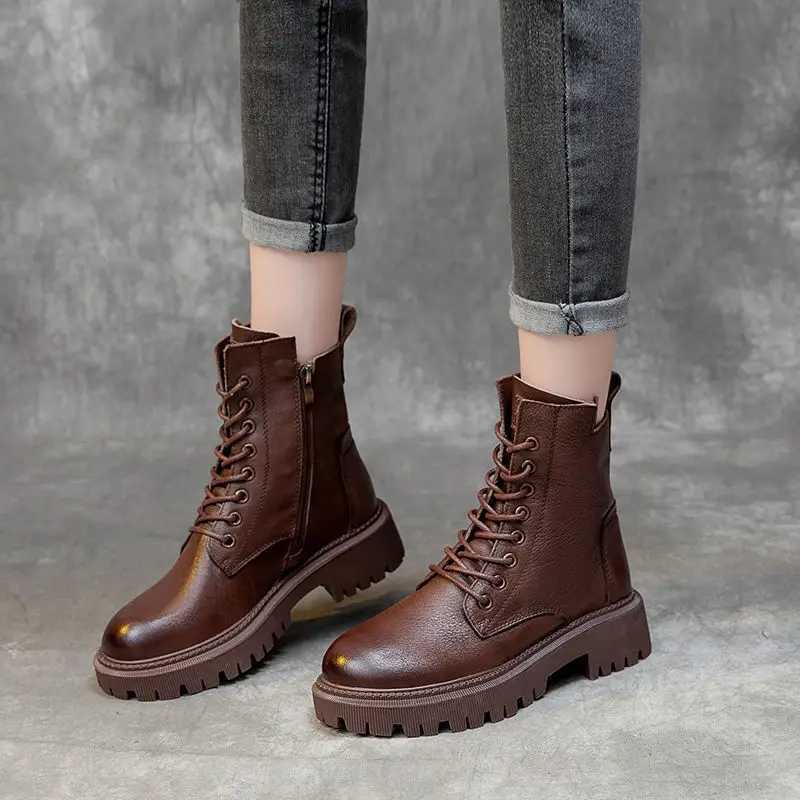 2022 Boots Women Shoes for Winter Boots Fashion Shoes Woman Casual Autumn Leather Botas Mujer Female Ankle Boots Women Z250704