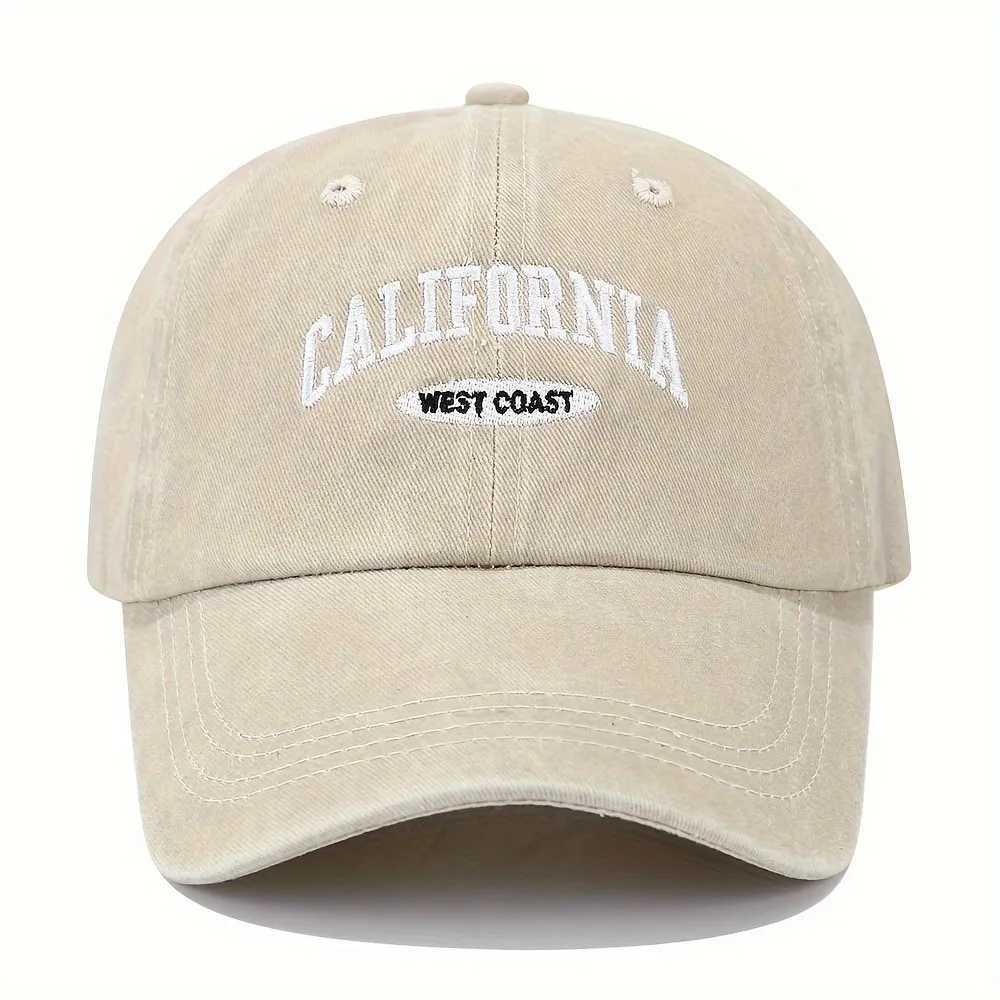 1PC Embroidered Baseball Cap On The West Coast Of California Vintage Style Pointed Hat Lightweight Hat Sun Resistant Sport Hat X250704