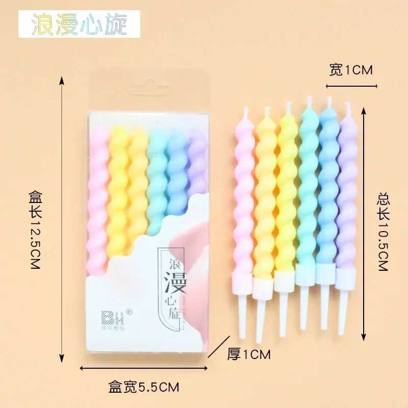 6Pcs Colorful Birthday Candles With Stand Star Heart Cake Candle for Baby Children Birthday Party Supplies Wedding Decor W250704