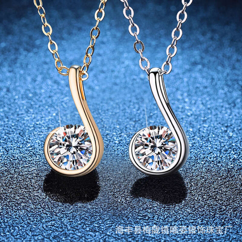 S925 Pure S925ier MuS925ic Note Pendant Elegant VerS925atile 1 caratS925 D Color MoiS925S925anite Necklace 3f3