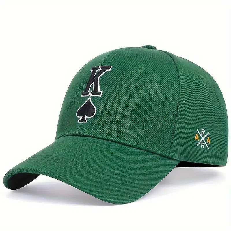 Spades K Letter Cap Fashion Embroidered Baseball Cap Outdoor Shade Hat Men and Wen All Match Personality Hat X250704