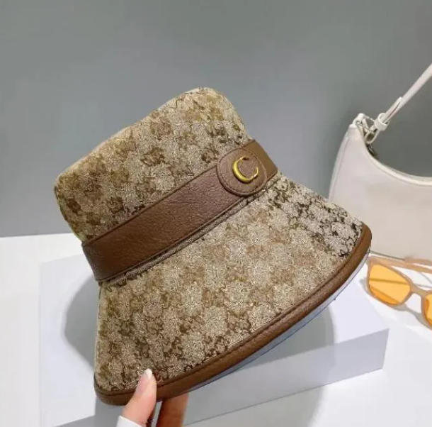 Designer bucket hat men women solid color four seasons cap embroidered fisherman bucket hat european and american fashion hat