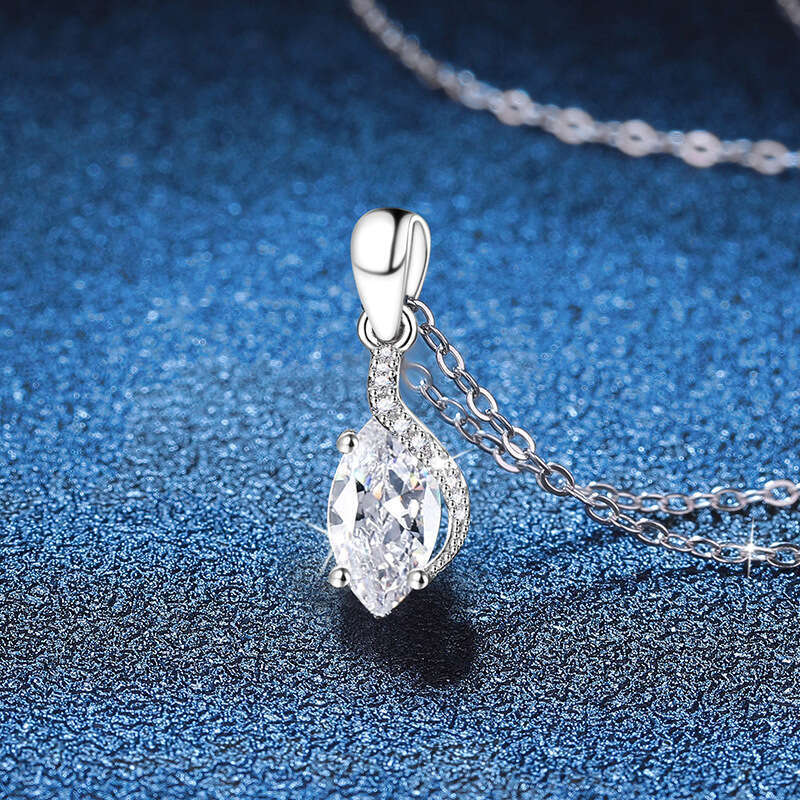S925 Pure S925ier for Women High-end Angel Eye Pendant 1 caratS925 D Color MoiS925S925anite Necklace e3a