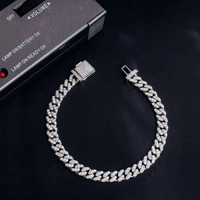 Wholesale Moissanite Cuban Bracelet Men Hip Hop Style Diamond Cuban Chain Fashion Bracelet