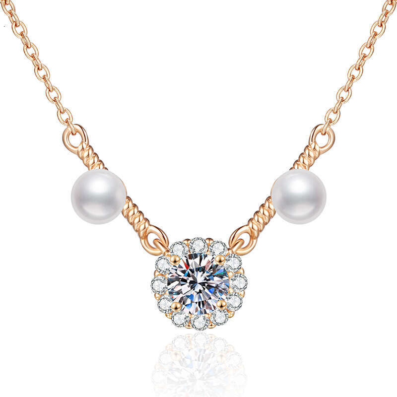 S925 Pure S925ier MoiS925S925anite Natural FreS925hwater Pearl Pendant Niche DeS925ign High-end Necklace 8fa
