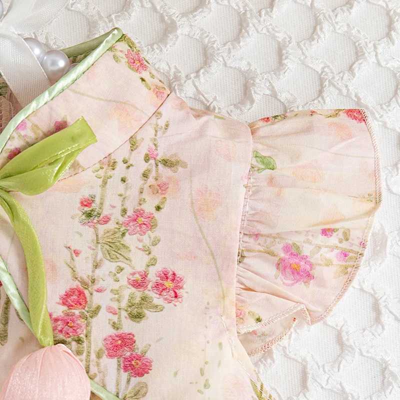 Summer New Chinese Retro Sle Baby Girl Sleeveless Dress Sweet Tip Childrens Clothing (9 Months - 4 Years Old) R250704