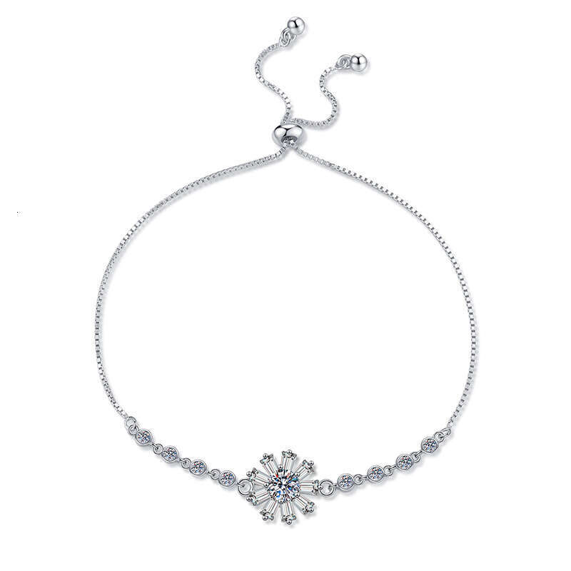 S925 Pure S925ier for Women S925uower Light High-end Feel 50 PointS925 MoiS925S925anite Bracelet AdjuS925table 6e9