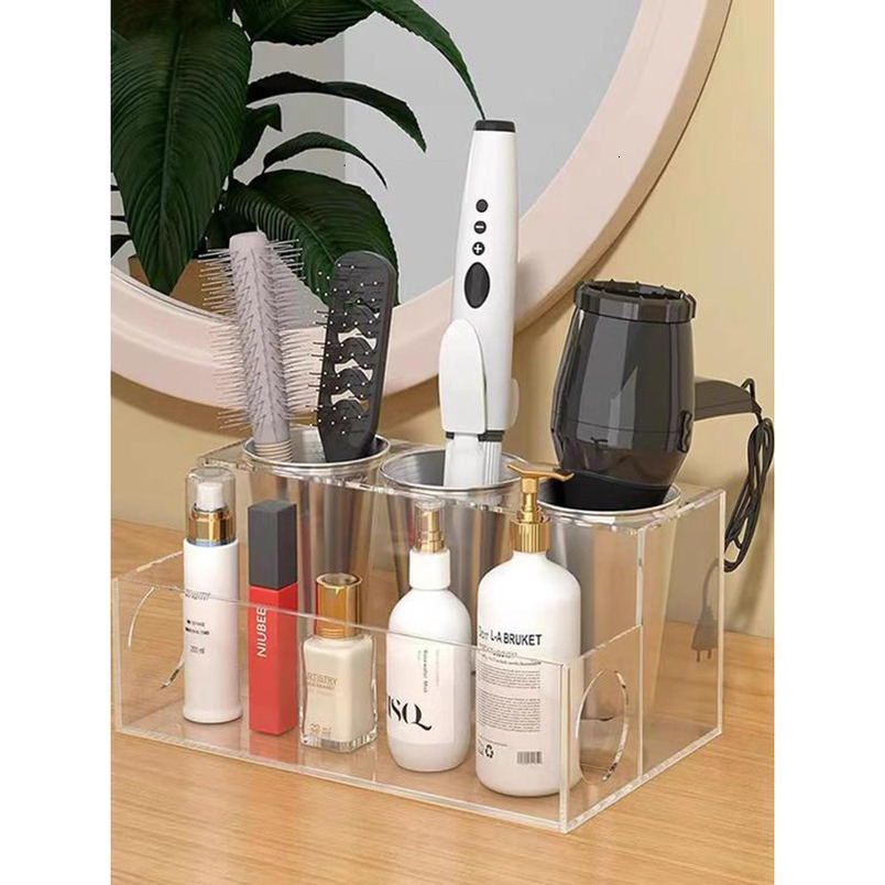 Acrylic Dryer Storage Rack Bathroom Toiletries Organizer Home Hair Care Tools Makeup Box
